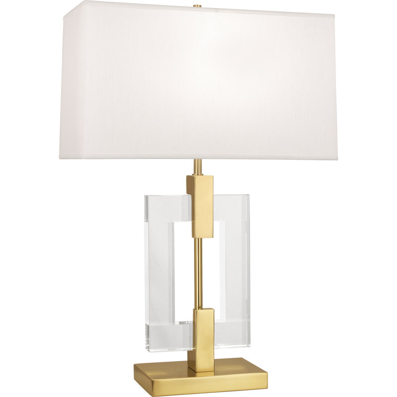 Lampe de table Lincoln, Laiton / transparent, Perle Dupioni