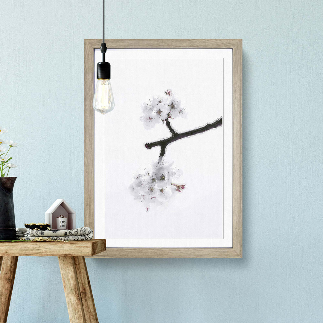 White Cherry Blossom Tree - Picture Frame Graphic Art Print