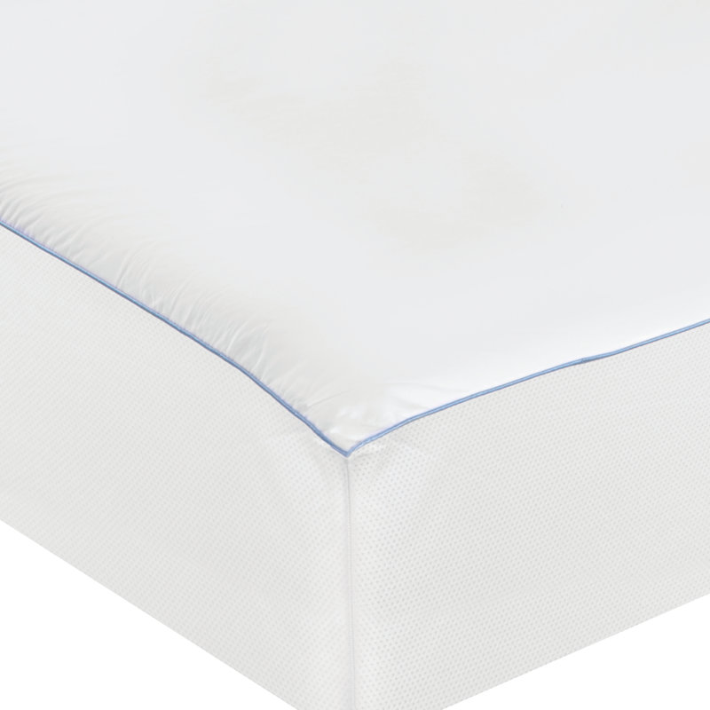 Queen White Cooling Comfort Aerated Fabric Mattress Protector