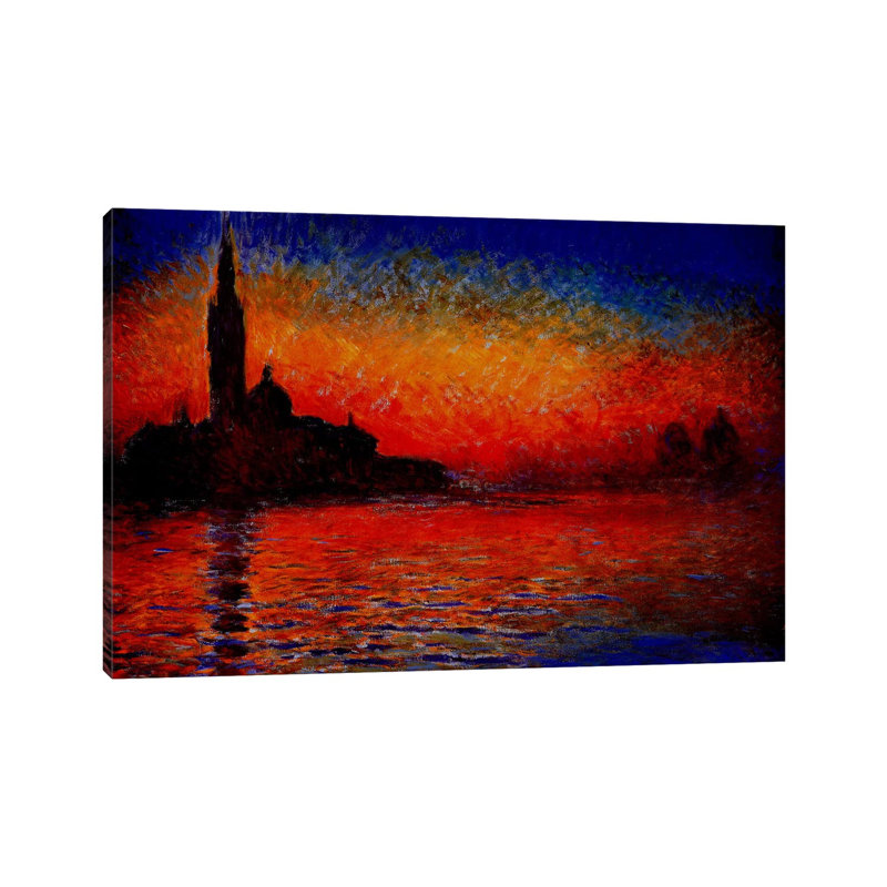 "Miko" Sunset "par Claude Monet, reproduction d'art sur toile, H 8 po x l 12 po x p 0,75 po