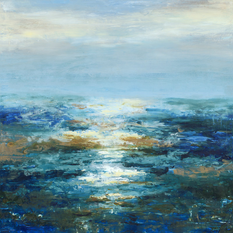 Sun On The Water Print by Barclay Butera, 24" H x 24" W x 1.5" D, Outdoor