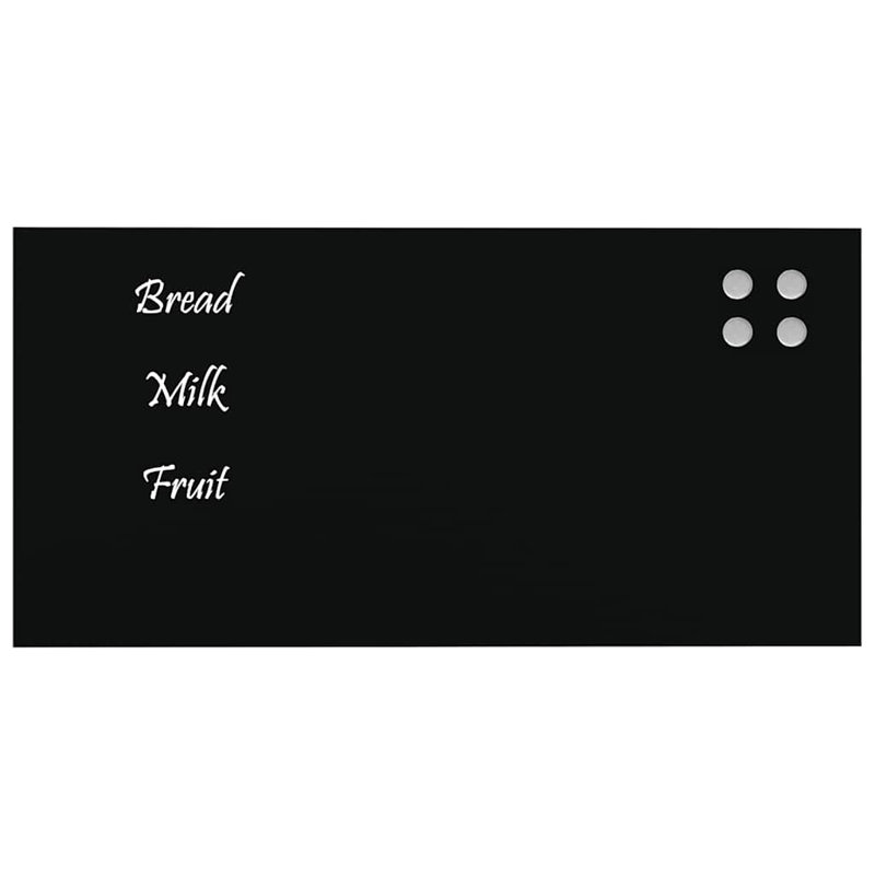 Wall Mounted Required Whiteboard, Black, 30cm H x 60cm W x 0.4cm D