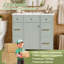 Meuble-lavabo 36 po avec lavabo en céramique, cadre en bois massif vert, portes à fermeture douce, tablettes réglables, 3 tiroirs, y compris un tiroir à double profondeur pour le rangement du sèche-cheveux-111605553-111605555
