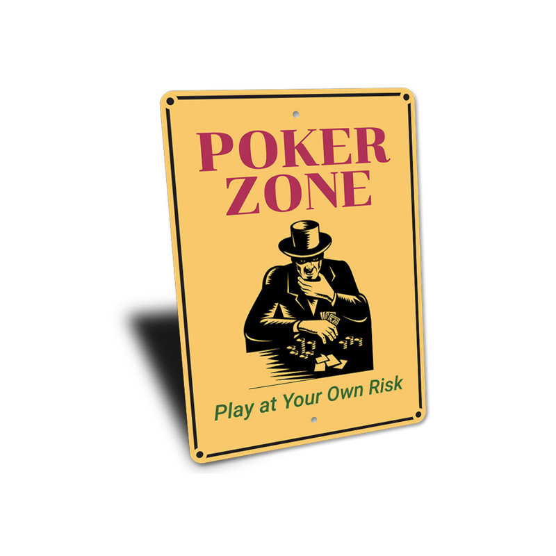 Plaque en aluminium Poker Zone, H 18 po x l 12 po x P 0,06 po