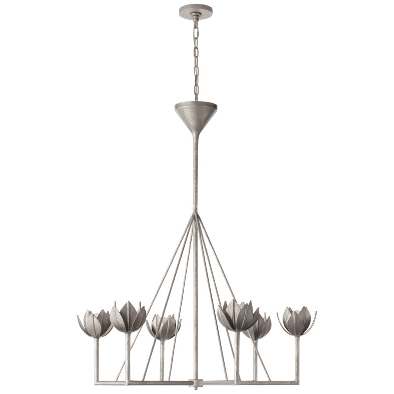 Julie Neill Alberto Large Single Tier Chandelier, Burnished Silver Leaf