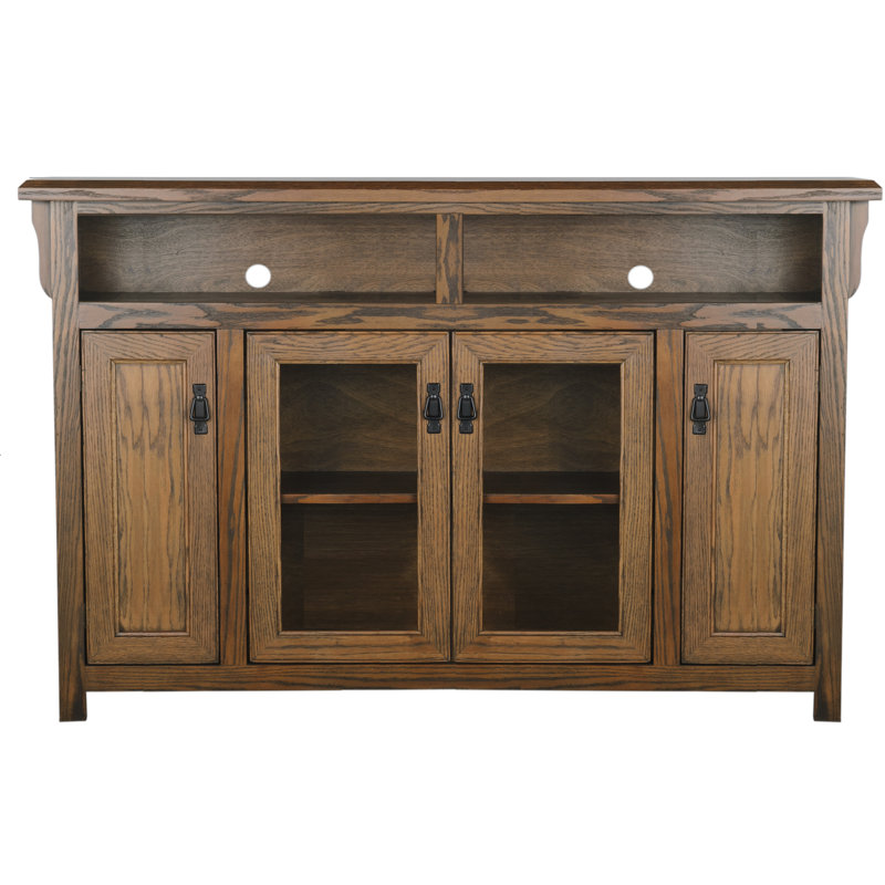 Huck Unfinished TV Stand for TVs up to 88", Aqua Oak