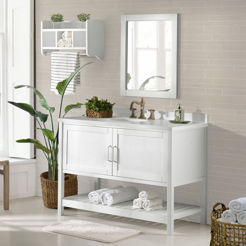 Ensemble de meuble-lavabo en bois 2 pièces Alaterre Furniture Bennet, Blanc