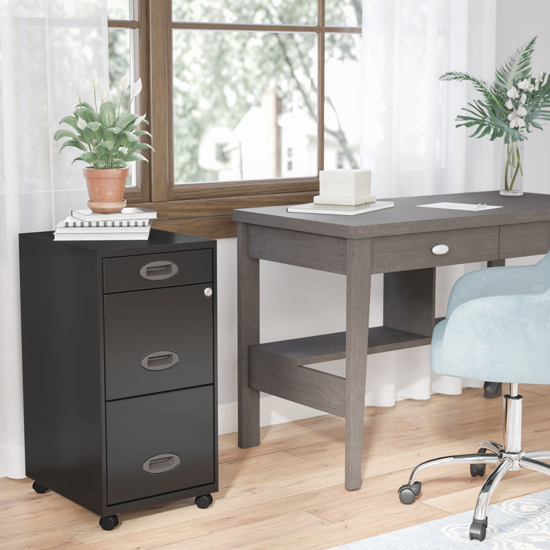 14.25'' Wide 3 -Drawer Mobile Steel File Cabinet