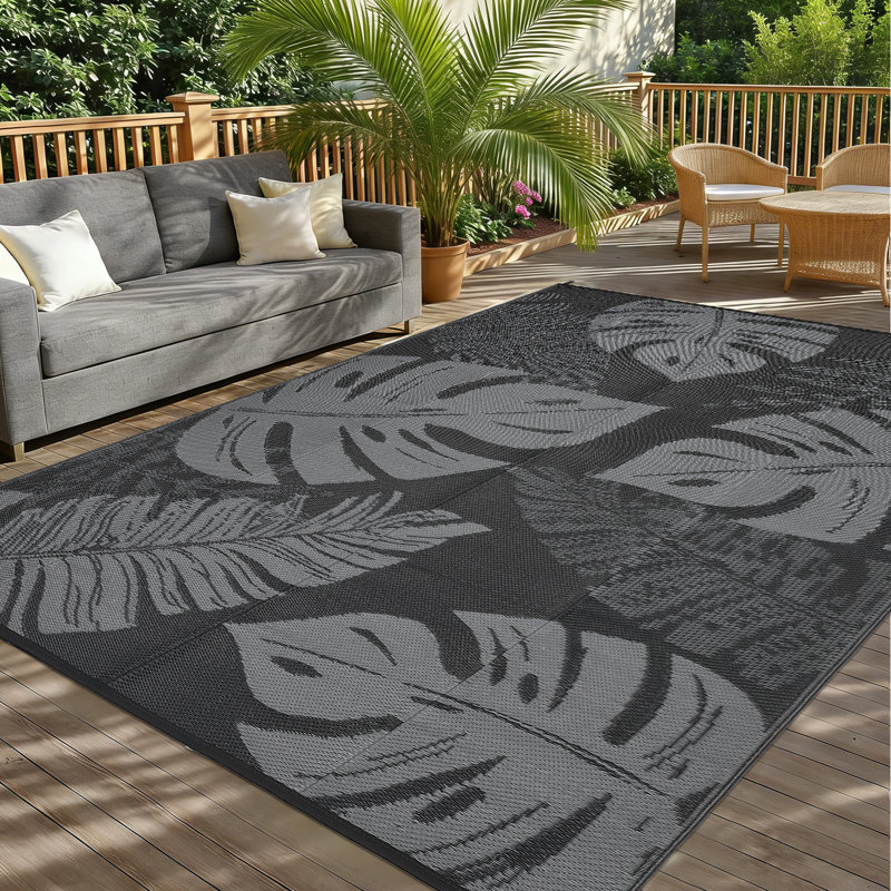 Outdoor Rug Waterproof Reversible Plastic Straw Rug Foldable Patio Rugs UV Resistant Camping Mat Modern Outdoor Carpet for Garden Deck