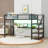 Twin XL Loft Bed With Built-In LED Lighting, Desk, USB Ports And Storage Stairs