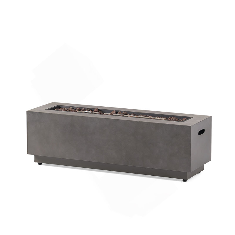 RECTANGULAR IRON FIRE PIT -50 000 BTU WITH TANK HOLDER
