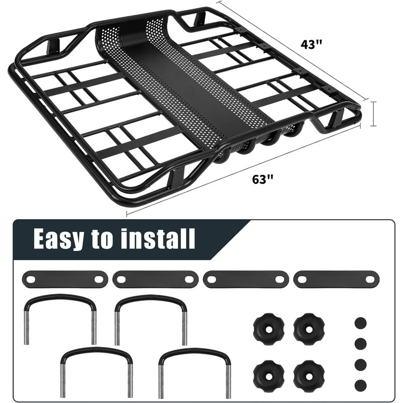 63 x 43 x 6,3 pouces 220 lb en acier inoxydable antirouille pour toit rigide