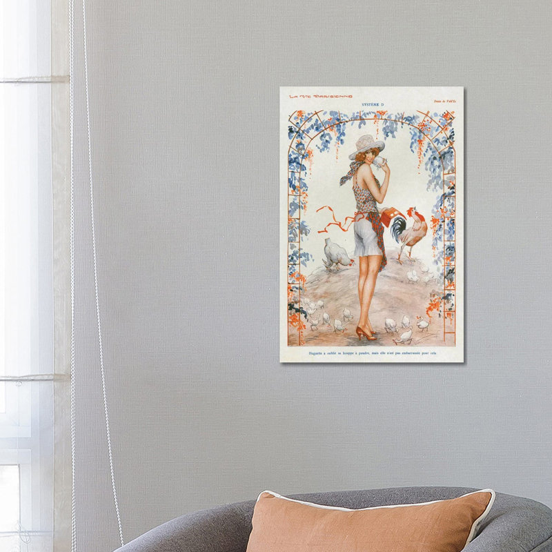 1920s La Vie Parisienne Magazine Plate - Print on Canvas, 66.04cm H x 45.72cm W x 3.81cm D, Wrapped Canvas
