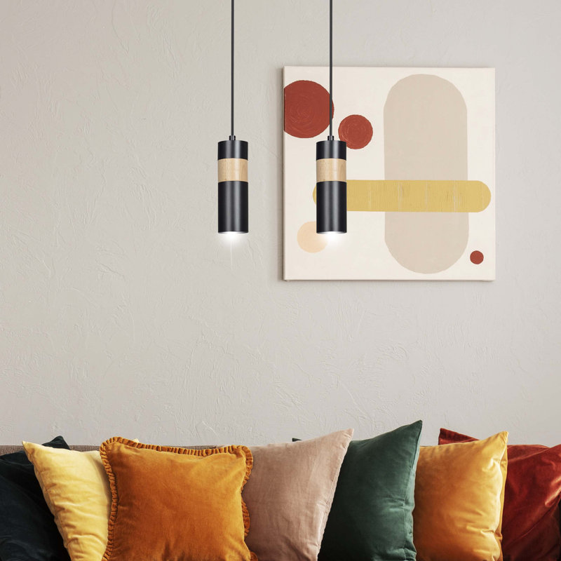 Cognato 2 - Light Cylinder Pendant, Black