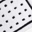 Soft White Bath Mat with Black Square Pattern, 45 x 68cm