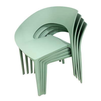 Chaise simple en polypropylène Haze pour relaxer sur la terrasse, l'usure, le nettoyage facile, les chaises ergonomiques de 4 salons, le jardin et la terrasse, la durabilité toutes saisons, le soutien lombaire,