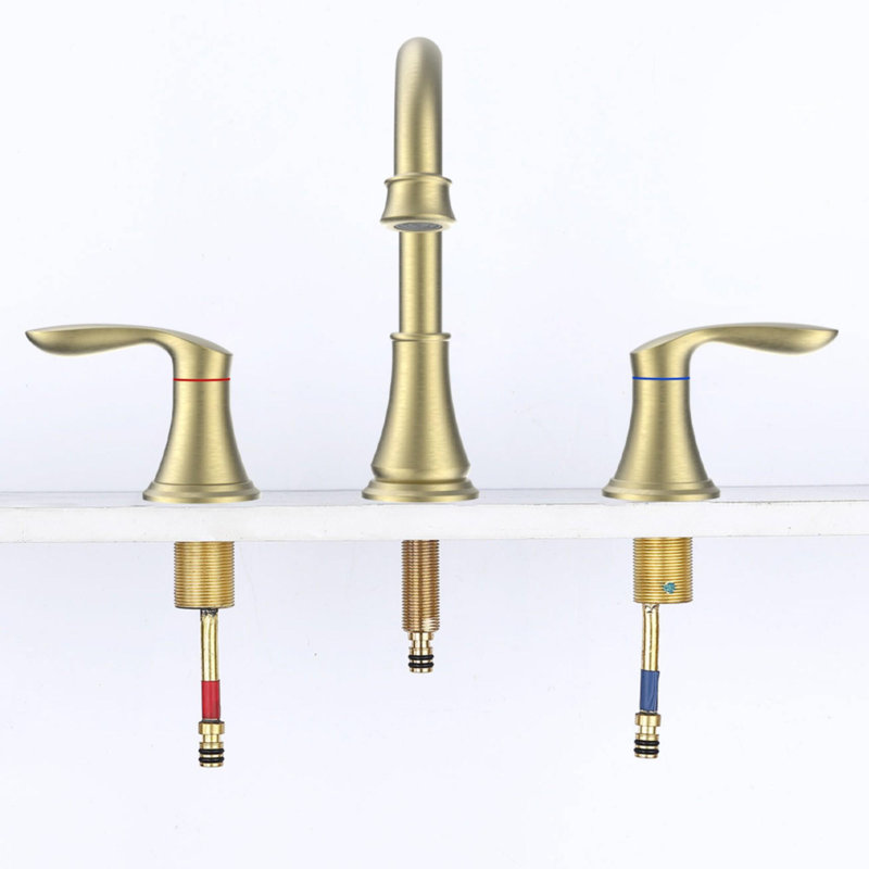 Bathroom faucet with 360 degree turn spout, Brushed Gold