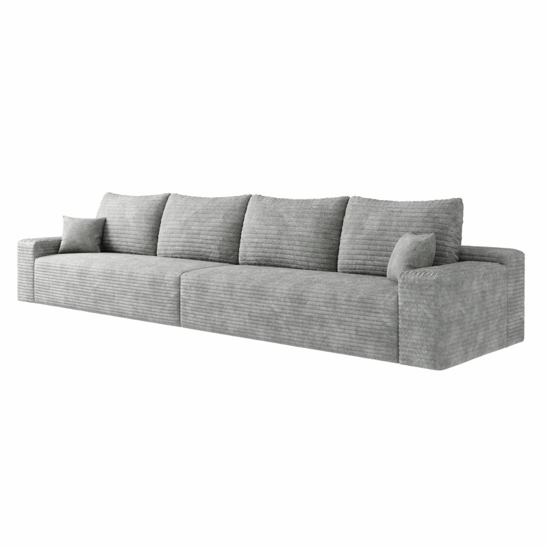 Canapé modulaire avec siège profond Boneless Cloud, Gris, H 37,8 po x l 140 po x P 39,4 po, 4