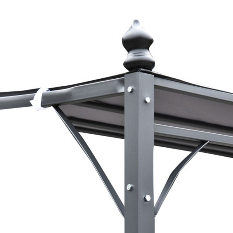 Pergola près de la piscine - élégante et fonctionnelle, Gris, H 100 po x l 155,5 po x P 117 po