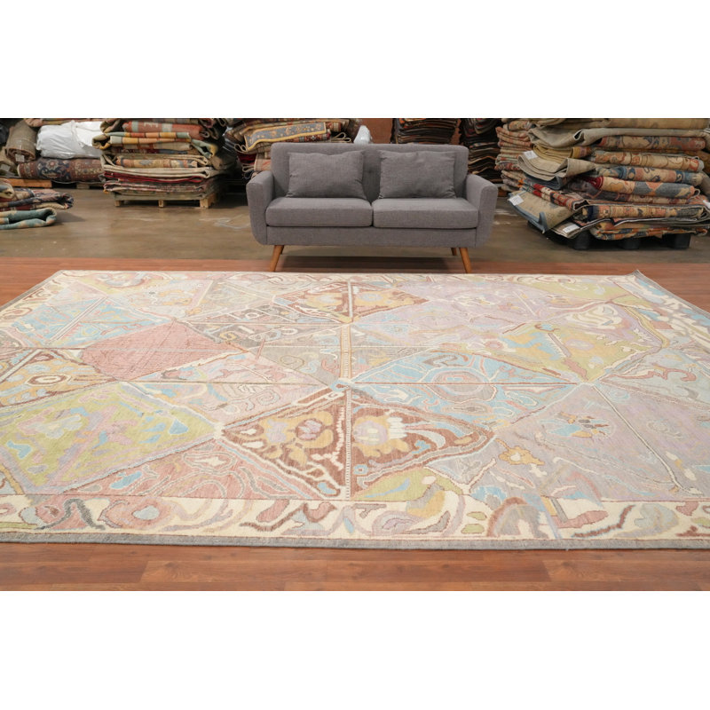 Vegetable Dye Oushak Geometric Area Rug 10x13