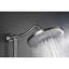 Fusion de douche avec pomme de douche à effet pluie de 10 po, douche à 4 poignées, bride coulissante réglable et plateau à savon en nickel brossé