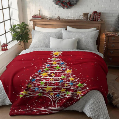 2025 Christmas Throw Blanket, Christmas Decorations Blankets and Throws, Fuzzy Cozy Soft Warm Fleece Sherpa Winter Holiday Blanket for Bed Couch Sofa,40 X 50 Inches
