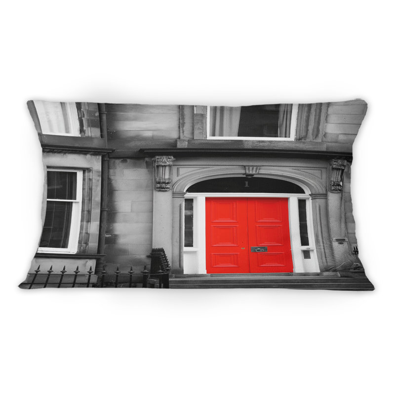 Coussin décoratif à imprimé rouge Colonial