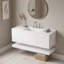 Meuble-lavabo avec lavabo, 3 tiroirs et tablette inférieure ouverte