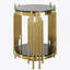Table d'appoint en verre trempé noir double couche