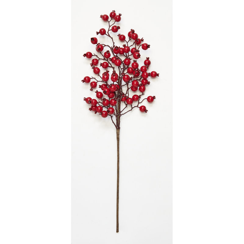 24" Artificial Red Berries Holiday Spray
