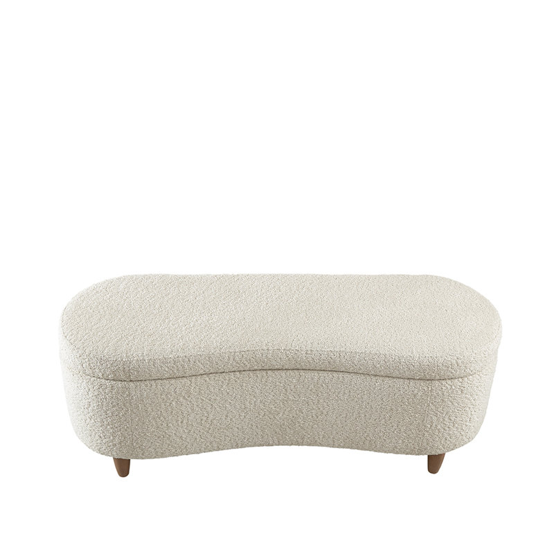 Bailey Boucle Flip Top Storage Bench, Cream