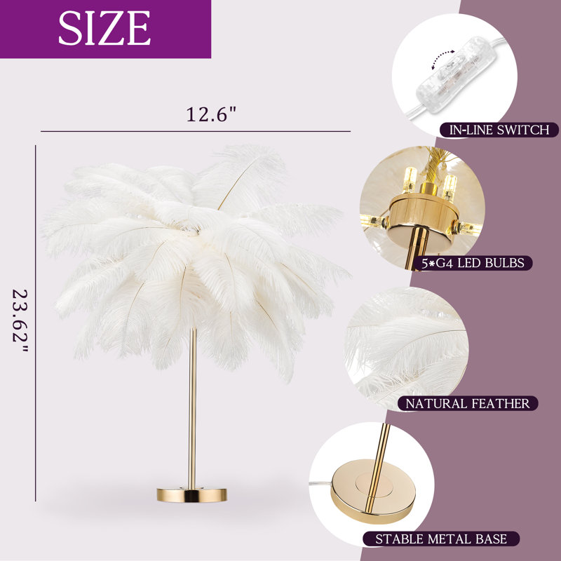 Kerwon Table Lamp, White