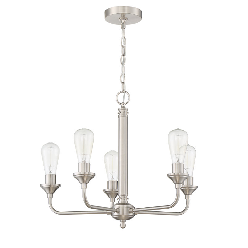 Lustree 5 lumières façon bougie/classique Upney, Nickel poli brossé
