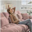 Canapé modulaire 3 places à assise profonde et canapé modulaire, canapé en chenille, meubles rembourrés doux et confortables pour salon, appartement, studio, bureau, rose chenille-1734732666