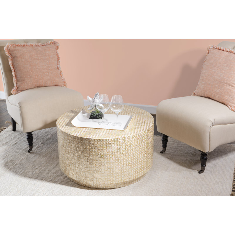 Denn Drum Modern Shell Finish  Coffee Table
