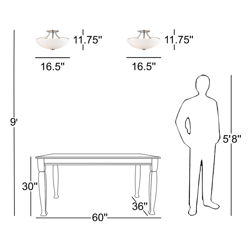 Raborn Glass Semi Flush Mount