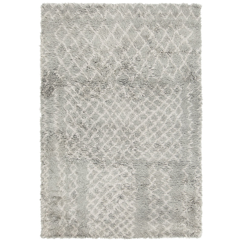 Tapis à poil long gris en laine Altamont, Rectangle 7 pi 9 po x 10 pi 6 po