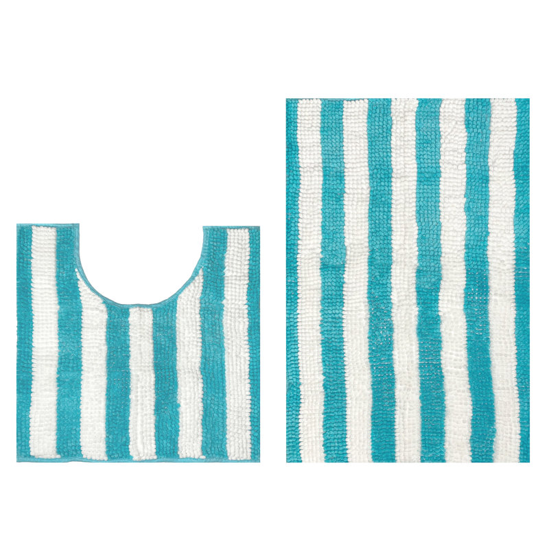 Tapis de salle de bain 2 pièces, Bleu clair