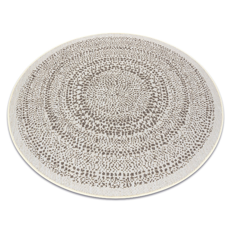 Overshores Cream/Grey Rug, Round 120cm