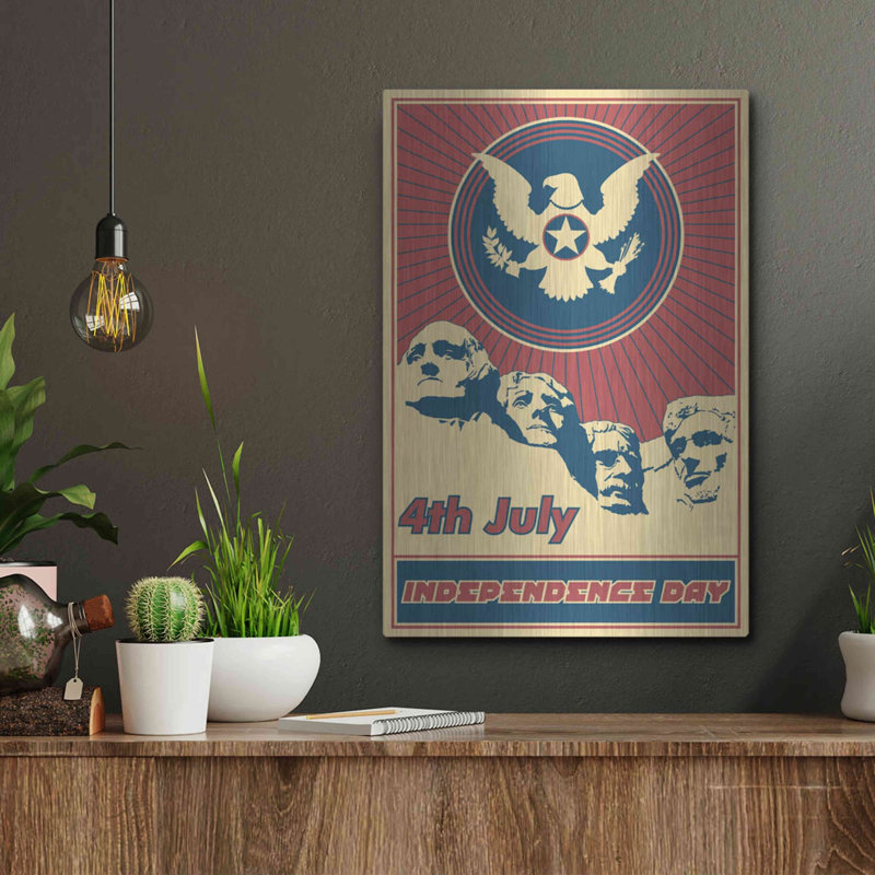 'Independence Day Rushmore' Metal Wall Art, 16" H x 12" W