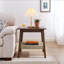 Table d'appoint de style Mid-Century de 23 po avec tablette tissée, table d'appoint Boho avec rangement, tables de chevet, petite table d'appoint pour canapé de salon, bureau de chambre à coucher, patio