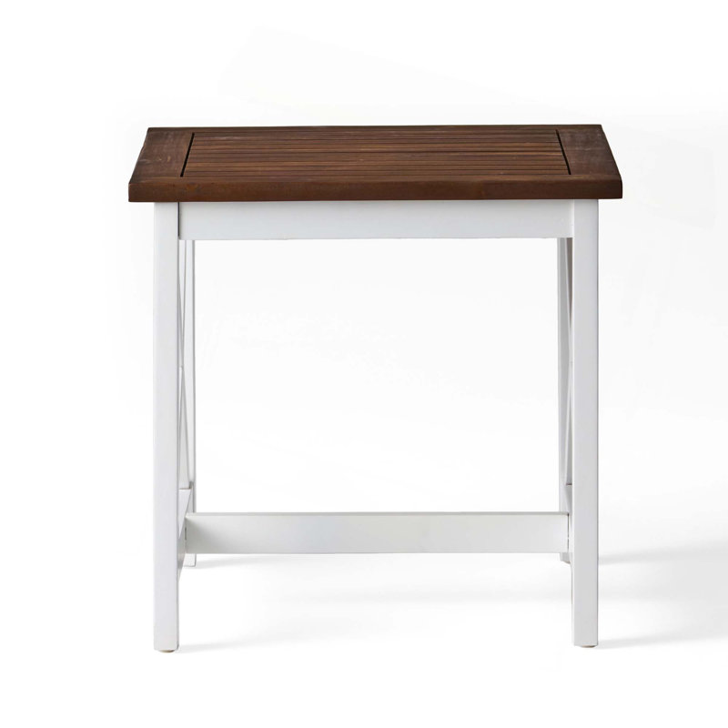 Table de bout Farmhouse pour l'extérieur, salon, Blanc