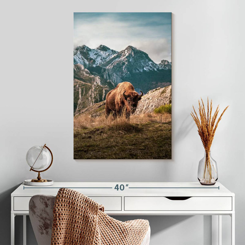 Brampt Simple Mountain Bison, 30" H x 20" W