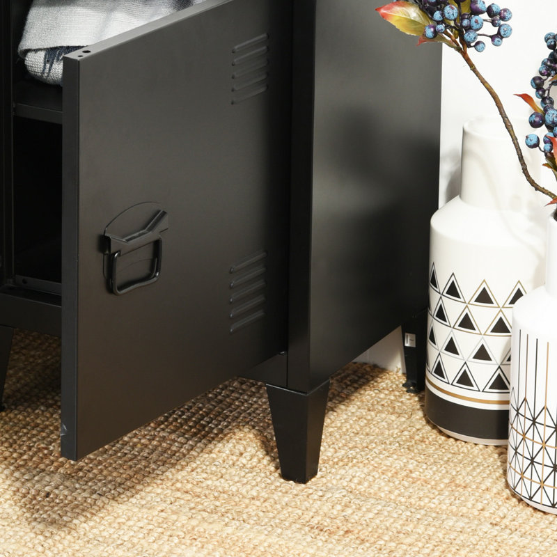 Steel 1 - Door Rectangle Accent Cabinet, Black