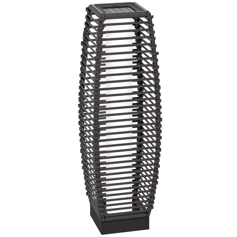 Outsunny Solar Floor Lamp, Gray