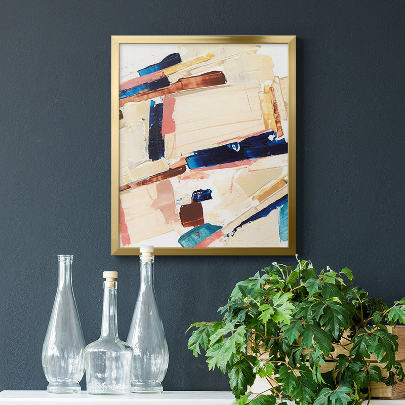 Pivot Point I, toile encadrée de qualité supérieure - prête à être accrochée, Or, H 24 po x l 20 po
