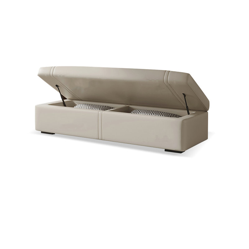 Banc avec revêtement, H 17,72 po x l 70,87 po x P 19,69 po, Beige