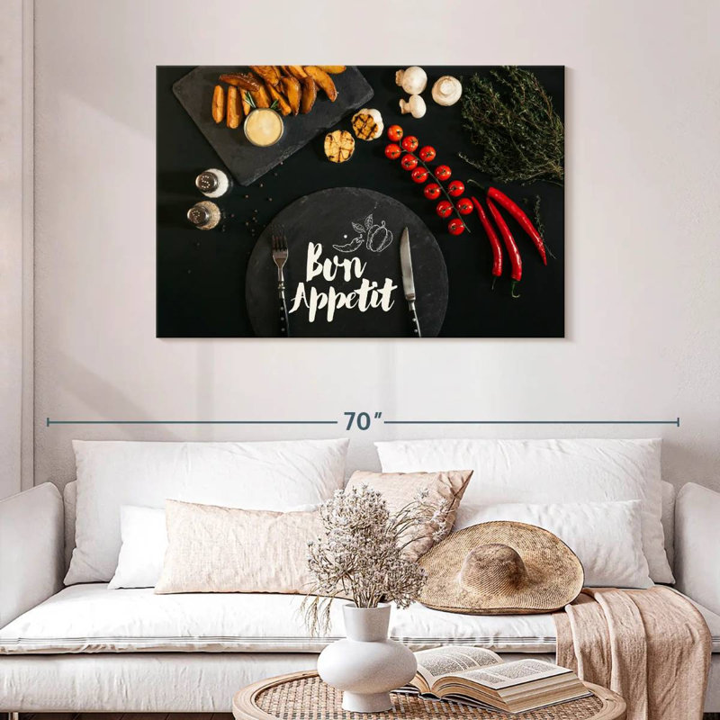 Tergel Black Bon Appetit, 30" H x 45" W