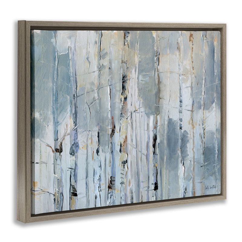 Linear Abstract, 25" H x 31" W, Montalcino Elm Floater Frame
