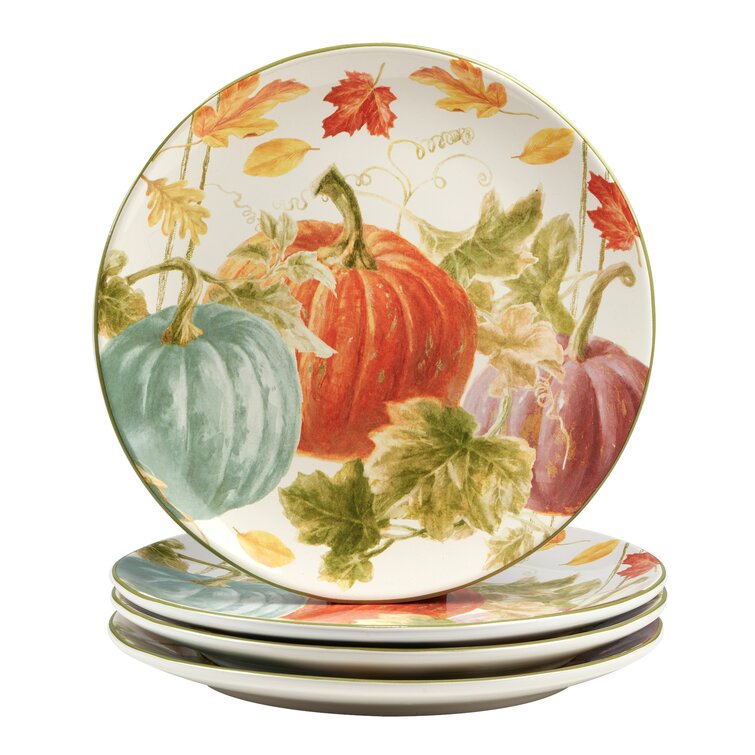 Certified International Autumn Harvest Set Of 4 Dinner Plate